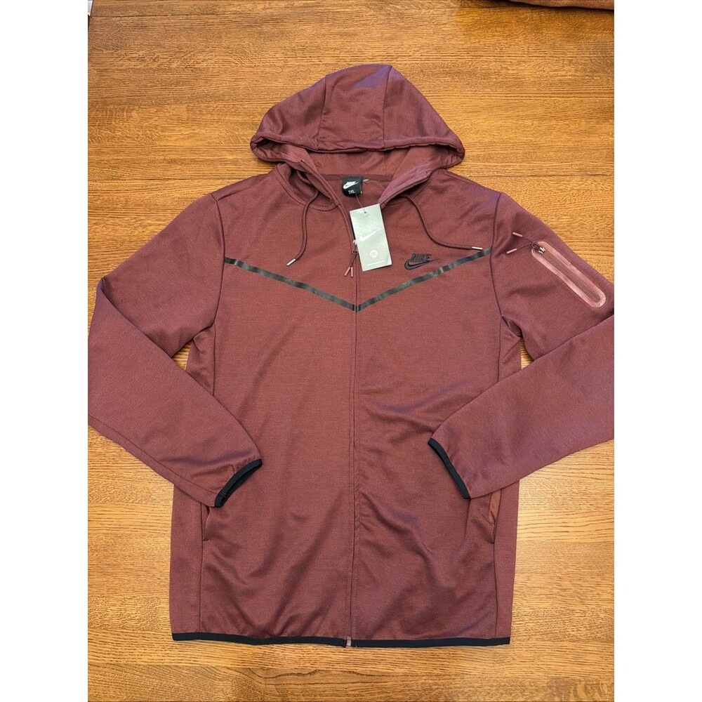 NEW Nike Tech Windrunner  Jacket Sz Mens 2XL Burgundy Black Full Zip $179